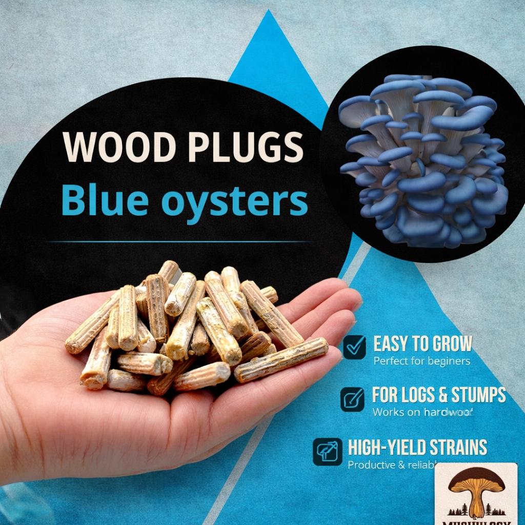 Log Inoculation Kit with Blue Oyster Wood Plugs - Set of 100