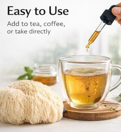 Lion’s Mane Tincture Dual Extract | Cognitive Support | Focus & Clarity | Mushroom Extract | Herbal Supplement | Small Batch