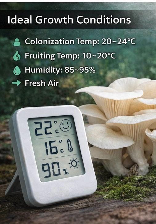 Snow White Oyster Liquid Culture Syringe (Pleurotus ostreatus)